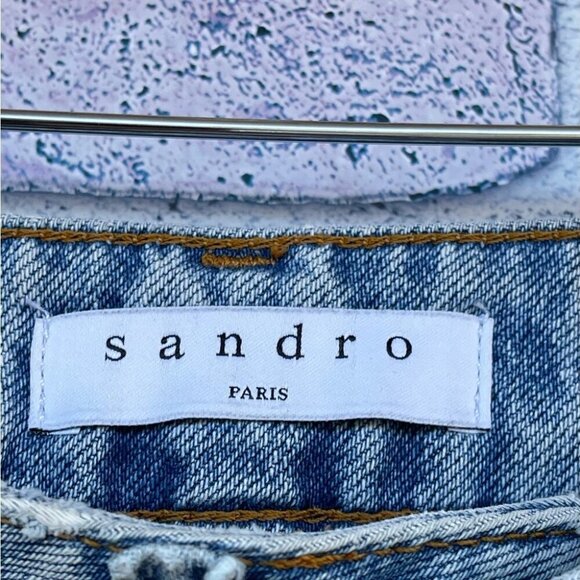 SANDRO MIREN STEPPED HEM STRAIGHT JEANS EU36/27 - Picture 12 of 15